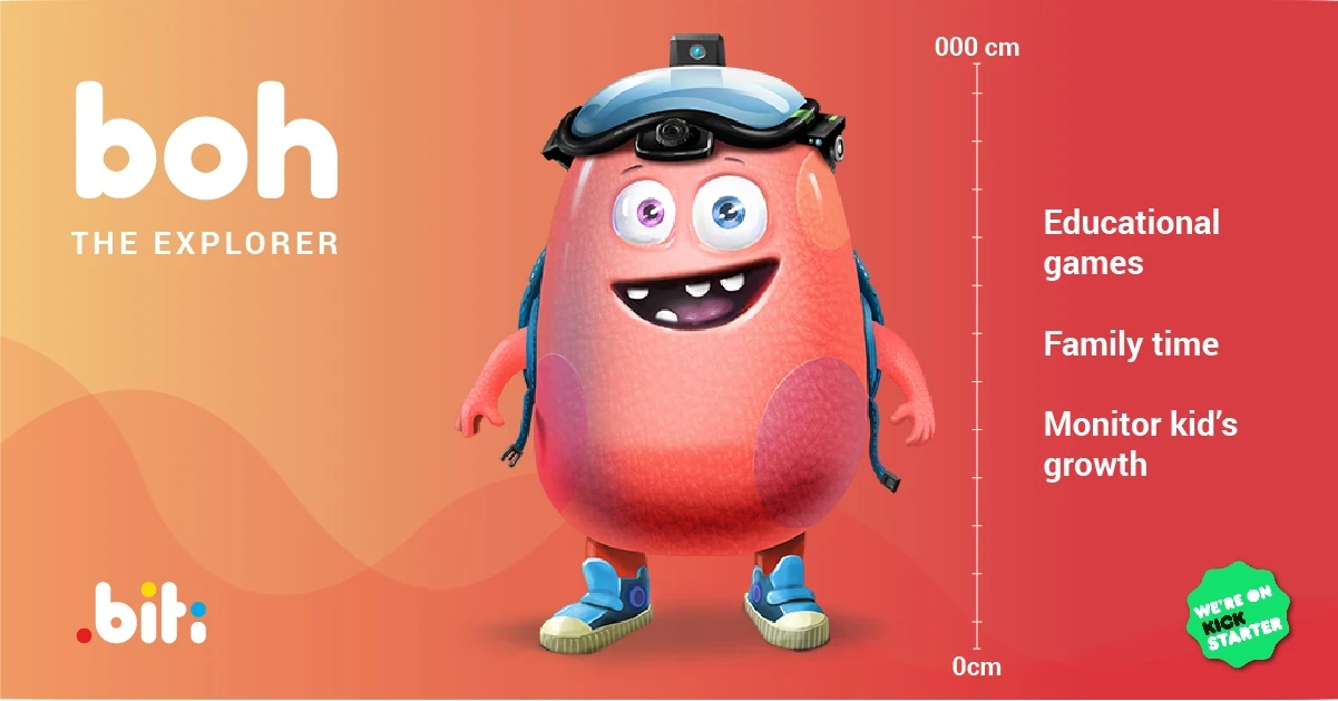 Boh the Explorer — red character card with Kickstarter badge